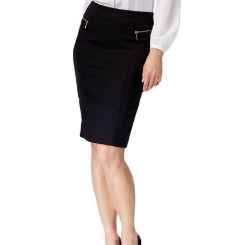 Michael Kors Navy Skirt with gold zippers‎